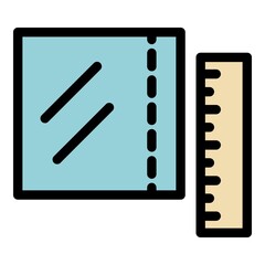 Poster - textile measurement icon. outline textile measurement vector icon color flat isolated