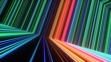 3d Render, Abstract Neon Background With Glowing Colorful Lines Intersection Corners.