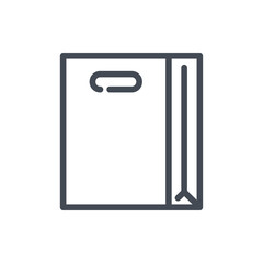 Fototapete - Shopping bag line icon. Grocery bag vector outline sign.