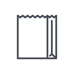 Fototapete - Paper grocery bag line icon. Shopping bag vector outline sign.