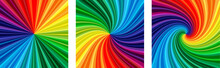 Background With Rainbow Colored Spirals	