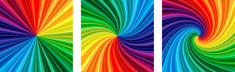 Wall Mural - Background with rainbow colored spirals	