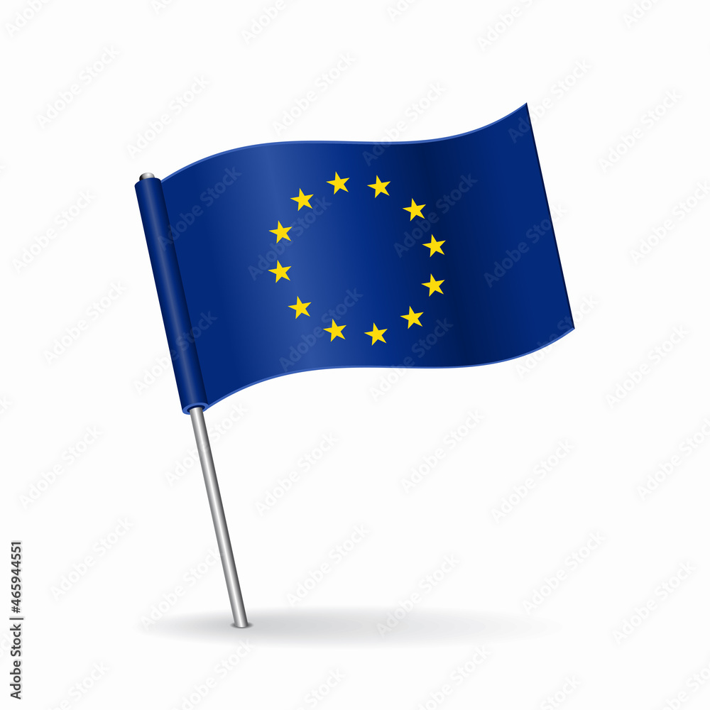 European Union flag map pointer layout. Vector illustration. Stock ...