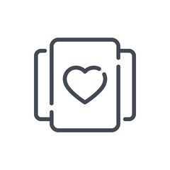 Poster - Love card line icon. Greeting card with heart vector outline sign.