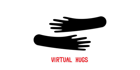 Wall Mural - Virtual hugs simple abstract illustration