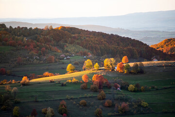 Wall Mural - Beautiful autumn landscape in Transylvania