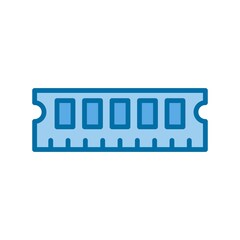 Sticker - RAM Filled Blue Vector Icon Design