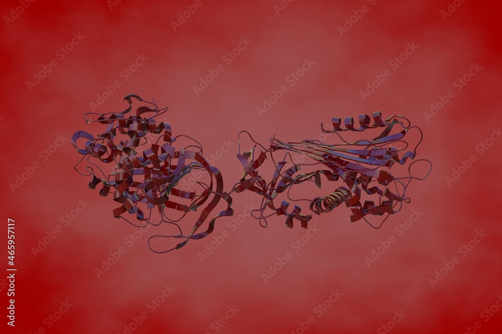 Crystal structure of human antithrombin-III. Rendering based on protein ...