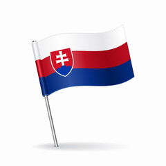 Slovakian flag map pointer layout. Vector illustration.