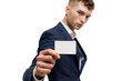 © Майя Руднева - Young businessman is showing the word. Your text here