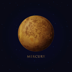 Wall Mural - mercury in space vector.elements of this vector furnished by nasa