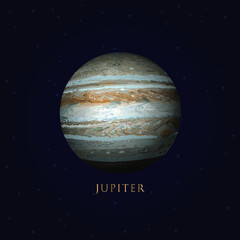 Wall Mural - jupiter in space vector.elements of this vector furnished by nasa