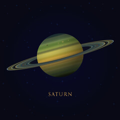 Wall Mural - saturn in space vector.elements of this vector furnished by nasa
