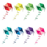 Fototapeta Londyn - set of colorful kites vector