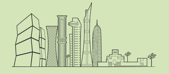 Qatar doha skyline Vector