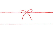 String Twine Rope Red Color With Bow Isolated On White.Thread,fiber.