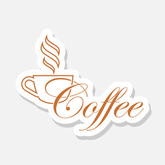 Canvas Print - Coffee Logo sticker isolated on white background