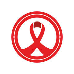 Canvas Print - red ribbon in circle