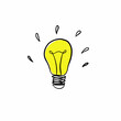 © Regina - Light bulb linear drawing, hand drawing, doodles