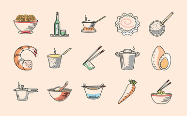 Sticker - set of japanese food