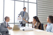 © offsuperphoto - businessman seminar or meeting and presentation about work project from bar chart on paper in conference room