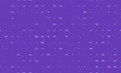 Poster - seamless background pattern of evenly spaced white yes symbols of different sizes and opacity. vecto