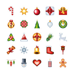 Sticker - set of happy christmas