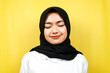 © MunirSr - Closeup of beautiful young muslim woman enjoying, relaxing, peaceful, isolated
