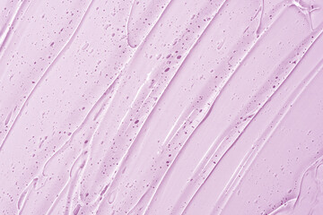 Wall Mural - Cosmetic gel or beauty jelly serum texture background. Transparent skin care collagen product backdrop. Antibacterial sanitizer or liquid water moisture toner smudged smear close up photo