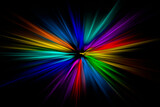 Fototapeta Tęcza - Wallpaper background of an abstract colorful multicolored explosion. Purple blue teal yellow red