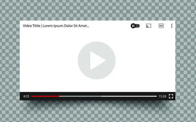Aufkleber - Play video template sign isolated on transparent background. Video player interface. Vector illustration.