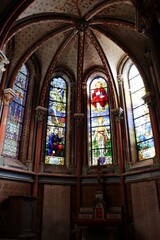 Wall Mural - stained glass window of Semur En Auxois  church 