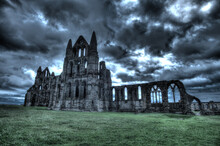 Whitby Abbey Church Ruins  Stormy Day