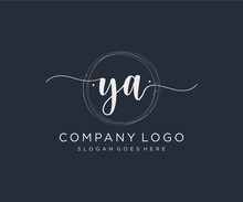 Initial YA Feminine Logo. Usable For Nature, Salon, Spa, Cosmetic And Beauty Logos. Flat Vector Logo Design Template Element.