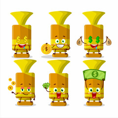 Sticker - Orange spray trumpet cartoon character with cute emoticon bring money