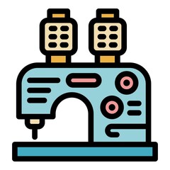 Canvas Print - Sewing machine icon. Outline sewing machine vector icon color flat isolated