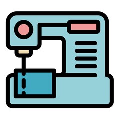 Poster - home sewing machine icon. outline home sewing machine vector icon color flat isolated