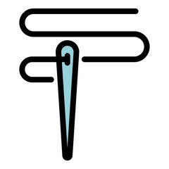 Poster - cloth needle icon. outline cloth needle vector icon color flat isolated