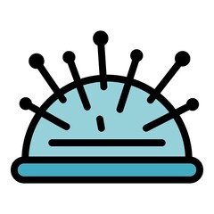 Poster - Needle pillow icon. Outline needle pillow vector icon color flat isolated