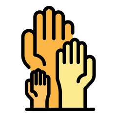 Poster - Inclusive education people icon. Outline inclusive education people vector icon color flat isolated