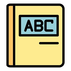 Poster - Abc education book icon. Outline abc education book vector icon color flat isolated
