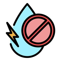 Poster - Digestion drop liquid icon. Outline digestion drop liquid vector icon color flat isolated