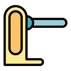 Poster - Walking turnstile icon. Outline walking turnstile vector icon color flat isolated