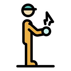 Poster - fitness trainer icon. outline fitness trainer vector icon color flat isolated
