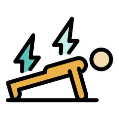 Poster - man exercise icon. outline man exercise vector icon color flat isolated