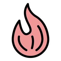 Poster - Burning metabolism icon. Outline burning metabolism vector icon color flat isolated