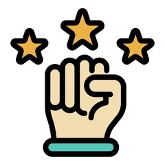 Poster - Sport winner icon. Outline sport winner vector icon color flat isolated