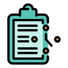 Poster - Training sport program icon. Outline training sport program vector icon color flat isolated
