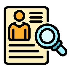 Poster - cv personal information icon. outline cv personal information vector icon thin line color flat on wh