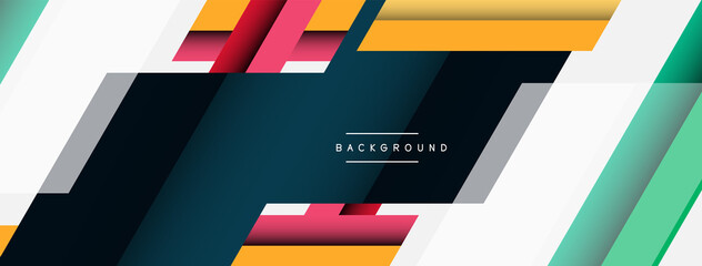 Background. Geometric diagonal square shapes and lines abstract composition. Vector illustration for wallpaper banner background or landing page